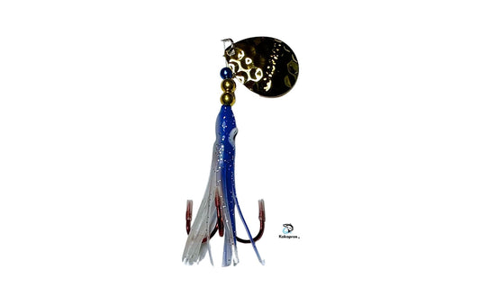 Salmon Tackle- Kokopros® Blue Magic - 2/0 Treble- Luminous Salmon Hoochie Kokopros Spinner Blade (TREBLE)
