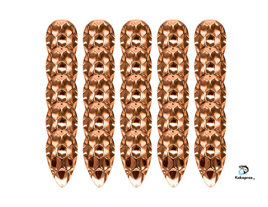 KOKOPROS® (DIMPLE) Jet Dodger Blanks -Kokanee Salmon Jet Dodger Blanks 25-Pack - Customizable Fishing Gear for Salmon & Trout. Choose your Color (Silver, Copper, Gold)