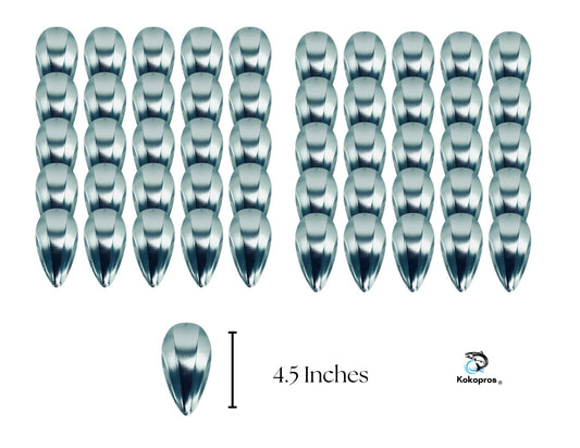 KOKOPROS® Original JET Dodger, Blanks (50PK) Silver 4 1/2 inch