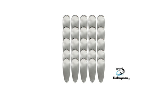 KOKOPROS® - Teardrop Blank Flashers - Silver 5 1/2 Inch- 25PK