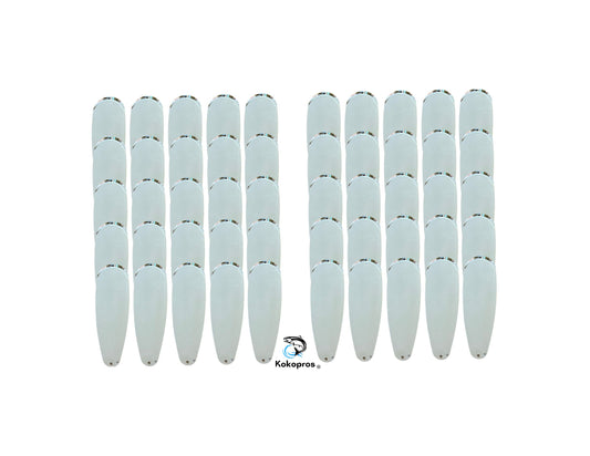 KOKOPROS® - Teardrop Blank  Flashers -  Silver  7"  Inch- 50PK