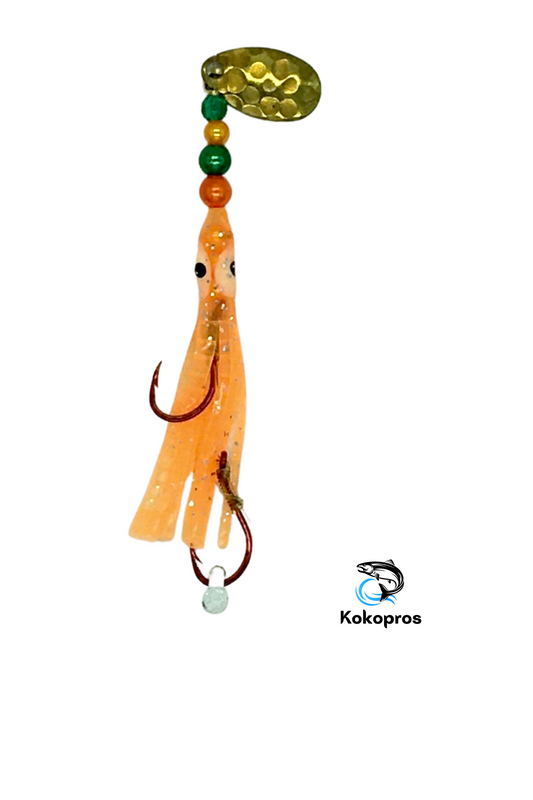 KOKOPROS®  Tangerine #5  Luminous Micro Hoochies 4.5 cm  (Ready to fish)