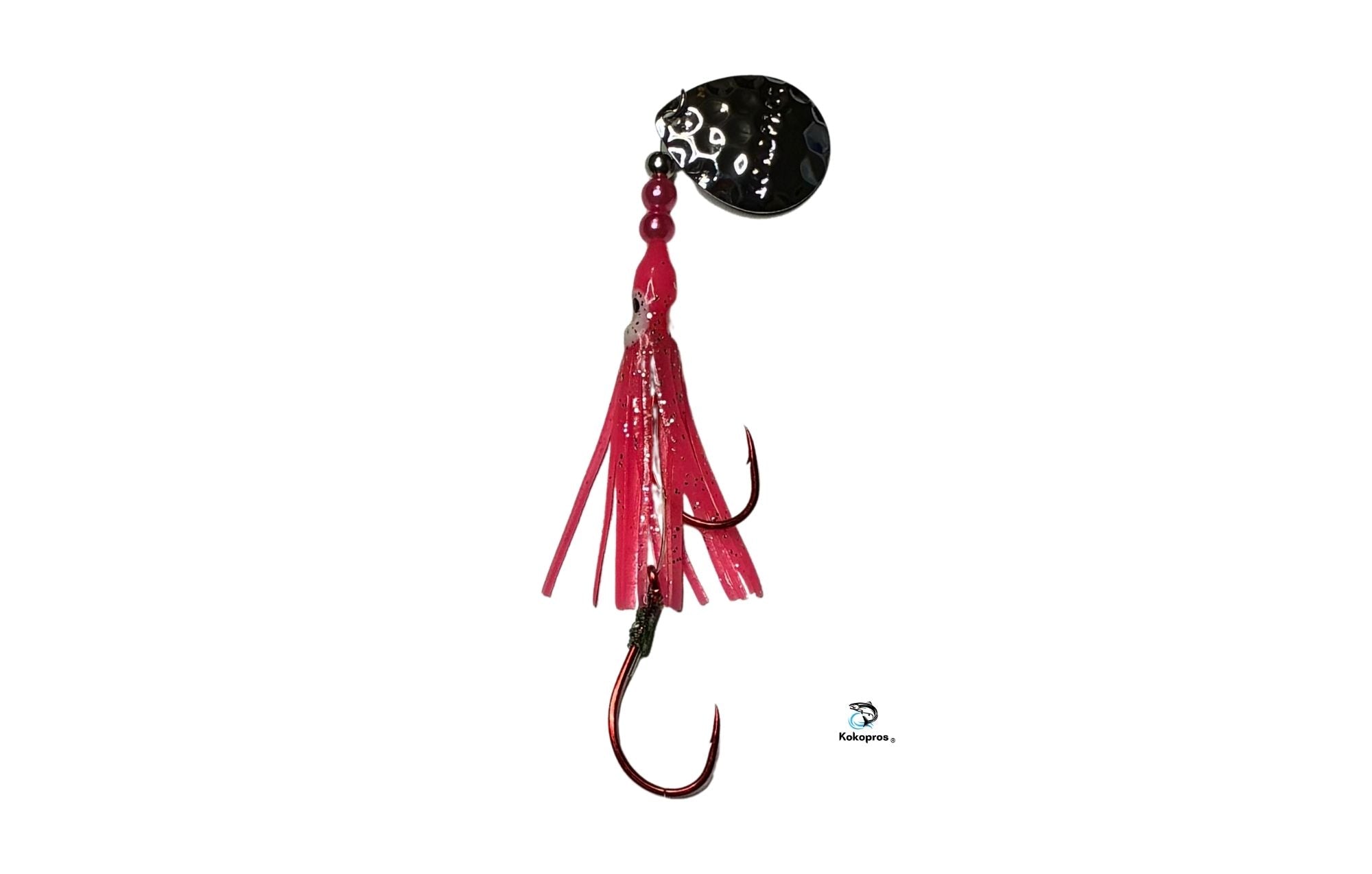 Salmon Tackle Kokopros® Hot Pink - 4/0 Snells- Luminous Salmon Hoochie Kokopros Spinner Blade (SNELL