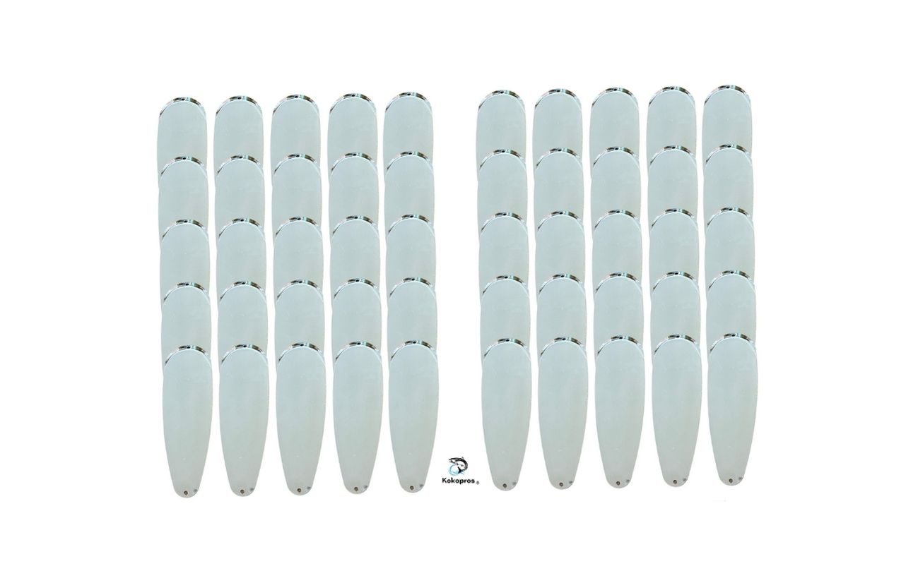 KOKOPROS® - Teardrop Blank  Flashers -  Silver  7"  Inch- 50PK