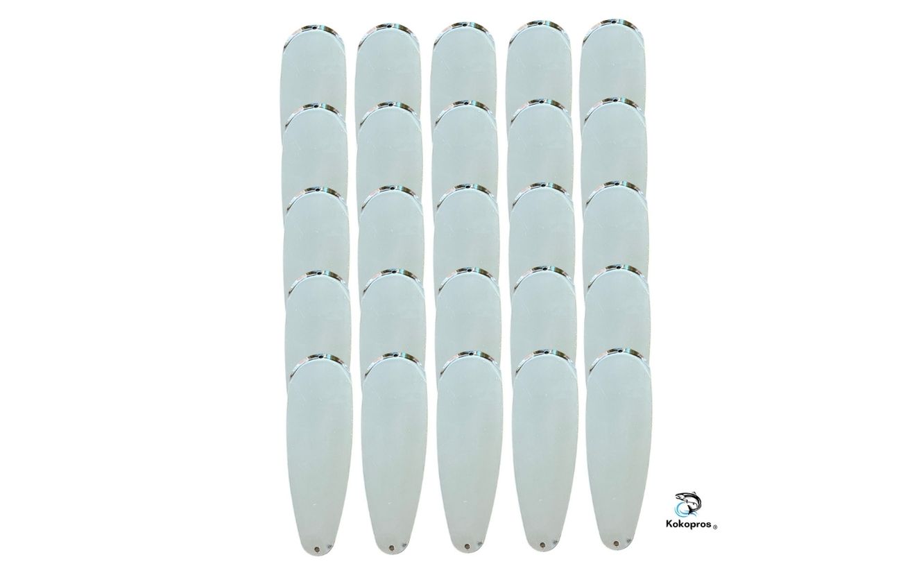 KOKOPROS® - Teardrop Blank  Flashers -  Silver  7"  Inch- 25PK