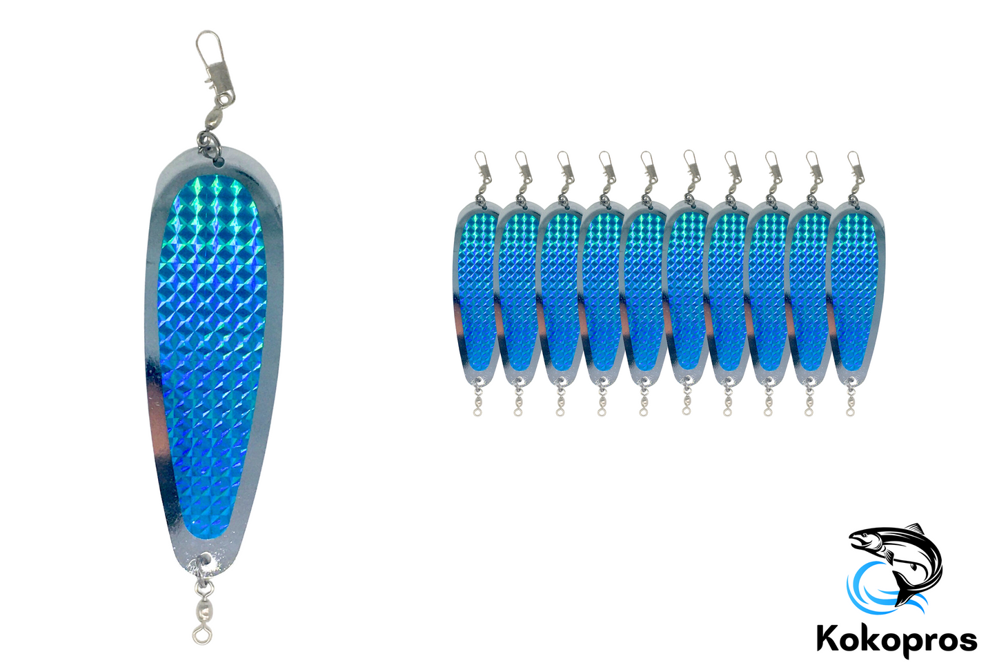 5 ½” Finished Teardrop Flashers, Blue Color (10PK)