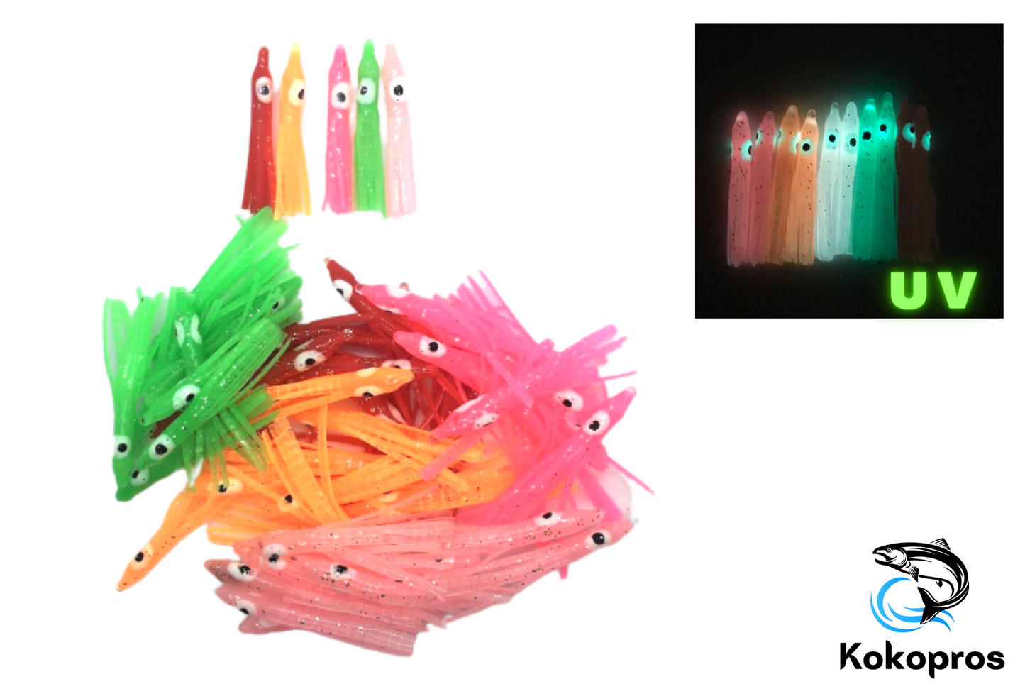 Micro Luminous 4.5cm Squids - Assorted - 120 Pack